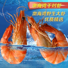 渤海湾野生海捕对虾 海鲜特产大虾盒装 干制水产品 送礼佳品