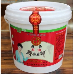 正宗丹丹红油郫县豆瓣酱10kg 超值桶装 餐厅专用辣椒豆瓣酱...